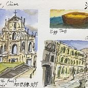 Travel Illustration Project: Images from Macau, Puerto Rico. Traditional illustration, Watercolor Painting, Architectural Illustration, and Sketchbook project by kurthagedorn - 04.01.2021