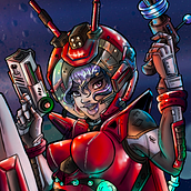 Mi Proyecto del curso: Pintura digital para personajes en Procreate “Right moment in space “g. Un projet de Art conceptuel, Conception de personnages et Illustration traditionnelle de Paula Artiles Heras - 16.04.2021