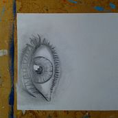 Proyecto de ojo. Pencil Drawing project by Lia Sisters Nina - 04.16.2021