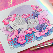 Gatinhos. Projekt z dziedziny Trad, c i jna ilustracja użytkownika Victória Sabino - 18.09.2020