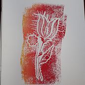 Flower linocut. Een project van Printen van Efi Tsougeni - 21.04.2021