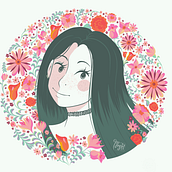Mi Proyecto del curso: Retrato ilustrado con elementos botánicos. Botanical Illustration, and Digital Illustration project by Marina Román - 04.16.2021