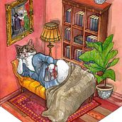 Gatita desafiante. Un projet de Illustration traditionnelle , et Aquarelle de Diana Gonzalez Tapia - 18.04.2021