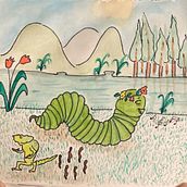 A Perfect Day at Lake. Ilustração infantil, Criatividade para crianças, Criatividade e Ilustração tradicional projeto de Mina Abbasi Dinani - 13.04.2021
