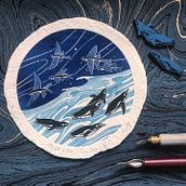 Fly Like a Fish, Swim Like a Bird. Traditional illustration, and Printing project by Isabelle Lin - 09.04.2020
