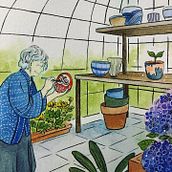 At Long Last - Inktober 2020 day 30. Botanical Illustration, Children's Illustration, Traditional illustration, Ink Illustration, and Painting project by Isabelle Lin - 10.30.2020