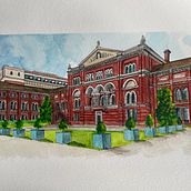 My project in Architectural Sketching with Watercolor and Ink course. Architectural Illustration, Watercolor Painting, Sketching, Drawing, Sketchbook & Ink Illustration project by adenboer - 04.15.2021