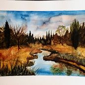 My project in  Natural Landscapes in Watercolor course. Un progetto di Pittura ad acquerello di María Victoria Ruiz Pérez - 18.04.2021