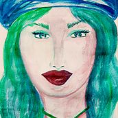 MarArtesOficial - Meu  Verde - Green portraits. Desenho, Desenho a lápis, Desenho anatômico, Desenho artístico, Pintura, Pintura Acrílica, Pintura em aquarela, e Animação projeto de MarArtesOficial - 09.10.2023