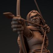 Archer dwarf with murine partner. 3D, 3D Design, 3D Character Design, and Sculpture project by Álvaro Marcos Garrote - 04.18.2021