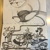 Aliens Discussing String Theory. Traditional illustration, and Sketchbook project by Nancy Simenc - 01.29.2021