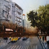 Meu projeto do curso: Paisagens urbanas em aquarela. Projekt z dziedziny  Sztuki piękne użytkownika carlaroncarati - 19.04.2021