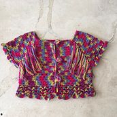 Mi Proyecto del curso:  Top-down: prendas a crochet de una sola pieza. Un proyecto de Crochet de Gisela Roca Avellá - 20.04.2021