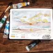 Mon projet du cours : Carnet de voyage à l’aquarelle. Watercolor Painting project by Valerie Jackson - 04.20.2021