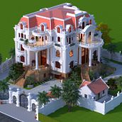 Thiết kế kiến trúc dinh thự 5 tầng cao cấp kiểu pháp tuyệt đẹp. 3D project by Kiến Trúc AVI - 04.20.2021
