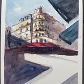 My project in Architectural Sketching with Watercolor and Ink course. Architecture, and Watercolor Painting project by Louise Johnson - 04.20.2021