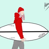 me and my wakesurf board. Un progetto di Illustrazione digitale e Illustrazione tradizionale di Tanya Meschcerina - 20.04.2021