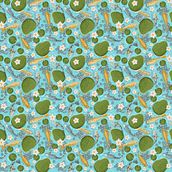 Koi fish pattern. Traditional illustration, and Pattern Design project by German Parada Díaz - 04.20.2021