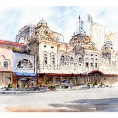 My project in Architectural Sketching with Watercolor and Ink course. Watercolor Painting project by Malcolm Lord - 04.21.2021