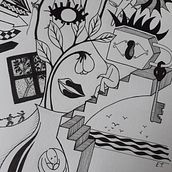 Selfportrait. Een project van  Tekening y  Illustratie met inkt van Efi Tsougeni - 21.04.2021