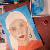 Meu projeto do curso: Retrato ilustrado em aquarela. Watercolor Painting project by Giovanna Elias - 04.21.2021