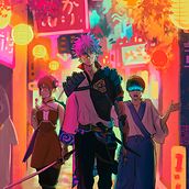 Personal project - Fan artworks Gintama (Alternative Universe). Un progetto di 3D, Character design 3D, Modellazione 3D, Disegno digitale, Illustrazione digitale e Pittura digitale di Maria Halynska - 21.04.2021