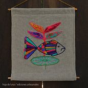 El pez : Introducción al bordado en relieve. Embroider, and Traditional illustration project by Dani JO - 04.22.2021