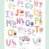 Children’s alphabet . Un proyecto de Art to, Dibujo artístico, Caligrafía, Diseño de personajes, Ilustración infantil, Creatividad con niños, Ilustración digital e Ilustración tradicional de Alina Zimina - 24.04.2020