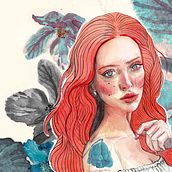 Flower Bliss. Un proyecto de Ilustración tradicional, Pintura, Dibujo de Retrato y Bocetado de Stefanny Angie - 18.03.2021