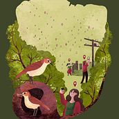 My project in Stylized Vector Illustration with Color and Character course. Traditional illustration project by Alena Lem - 04.24.2021
