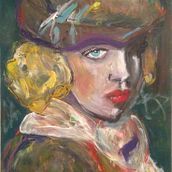 Mädchen mit Mütze. Een project van  Acr, lschilderij y Traditionele illustratie van Alexia Gietl - 24.04.2021