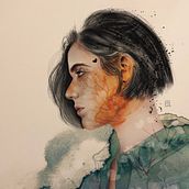 Pensando. Traditional illustration, and Digital Illustration project by Gabriela - 04.24.2021
