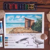 Mi Proyecto del curso: Nueva Atlantis, costa Atlántica argentina. . Drawing, Ink Illustration, Painting, Watercolor Painting, and Artistic Drawing project by Mica Gonzalez - 04.25.2021