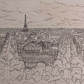 Paris pen drawing. Un progetto di Illustrazione architettonica e Illustrazione con inchiostro di Hannah Davidoff - 23.07.2017