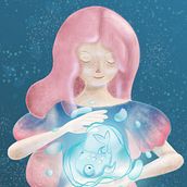 Digital watercolor mermaid. Un proyecto de Dibujo artístico, Diseño de personajes, Dibujo digital, Ilustración digital, Pintura a la acuarela, Ilustración infantil y Concept Art de Yana Zagaiko - 25.04.2021