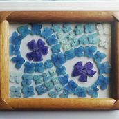 Cuadro hecho con hortensias azules y preservadas con tecnica de prensado botanico. Creativit project by Erick Marti Jimenez Rodriguez - 04.12.2021