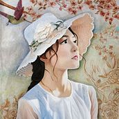 La chica del sombrero . Pictură în ulei de Adriana Zerda - 04.18.2021