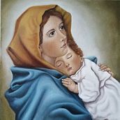 María Madre  . Pictură în ulei de Adriana Zerda - 04.24.2021