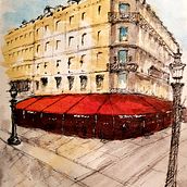 My project in Architectural Sketching with Watercolor and Ink course. Architectural Illustration, and Architecture project by Payam Siddiqi - 04.27.2021