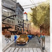Mi Proyecto del curso: Paisajes urbanos en acuarela. Architecture, Street Art, and Watercolor Painting project by Silvia Martinez de Dalmau - 04.27.2021