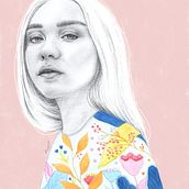 Mi Proyecto del curso: Retrato con lápiz, técnicas de color y Photoshop. Drawing, Pencil Drawing, Portrait Drawing, Realistic Drawing, Traditional illustration, and Watercolor Painting project by Lucía Gbc - 04.27.2021