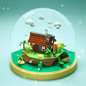 The Three Little Pigs Houses. Un progetto di Illustrazione tradizionale, Design e 3D di Dan Cristian - 23.04.2021