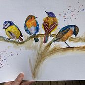 My project in Artistic Watercolor Techniques for Illustrating Birds course.. Traditional illustration, and Watercolor Painting project by Samantha Grimsley - 04.27.2021