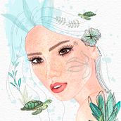 Mi Proyecto del curso: Retrato ilustrado en acuarela. Ilustração tradicional, Artes plásticas, Pintura, Desenho, Pintura em aquarela, Desenho de retrato, e Desenho artístico projeto de Alondra Gabriela Ortega Contreras - 12.05.2021