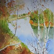 A River Runs Through  My project in  Natural Landscapes in Watercolor course. Un projet de Aquarelle de Suzi Wells - 28.04.2021