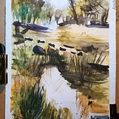 Mon projet du cours : Paysages naturels à l’aquarelle. Un projet de Illustration traditionnelle, Aquarelle, Pa , et sagisme de andrea_nail - 28.04.2021