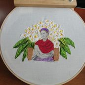 Frida entre calas. . Embroider project by Maria - 04.29.2021