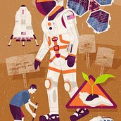 The Martian - Vector and printmaking texture illustration. Un proyecto de Ilustración tradicional de John Coe - 29.04.2021