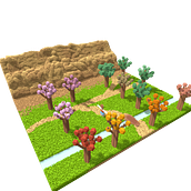 Paisaje en Voxel Art. Un proyecto de Diseño y 3D de Diego Muñoz - 31.03.2021