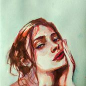 Mi Proyecto del curso: Retrato artístico en acuarela. Pintura em aquarela, Desenho de retrato, e Pintura projeto de Danuco Molina - 30.04.2021